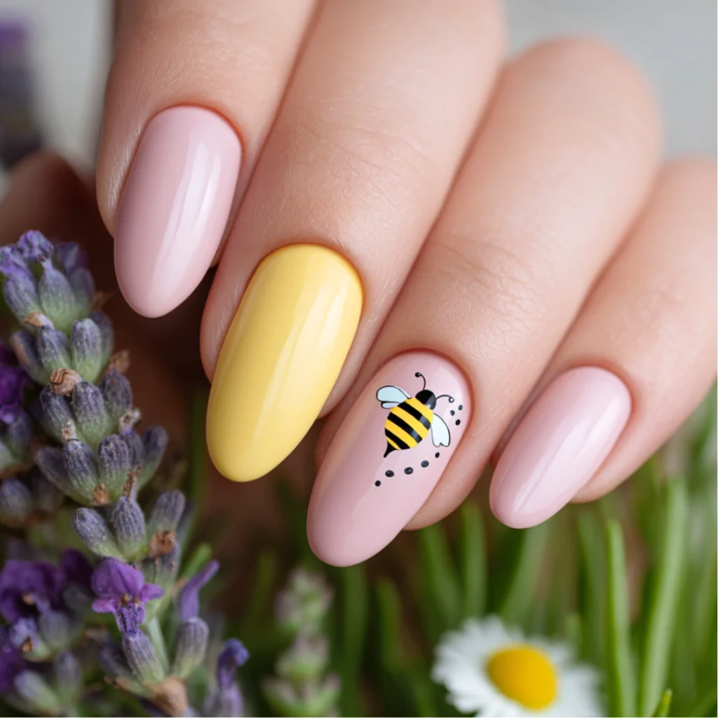 Bumblebee Accent Nails