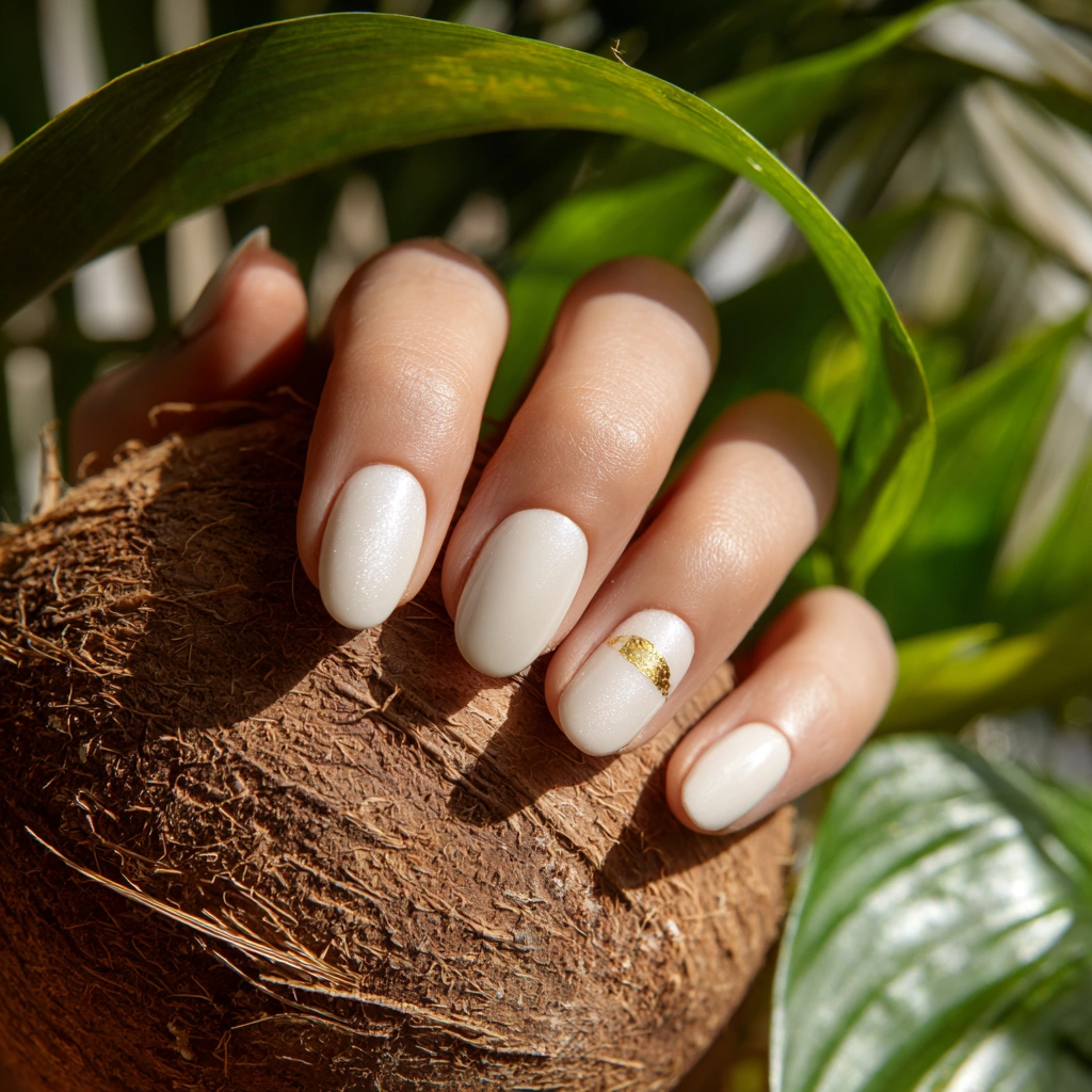 Coconut Glow Nails