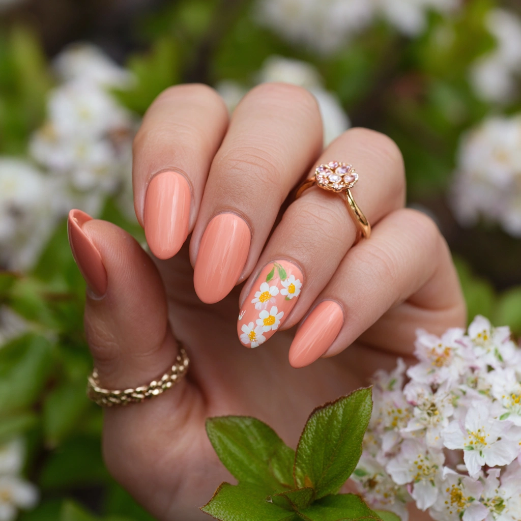 Coral Bloom Nails