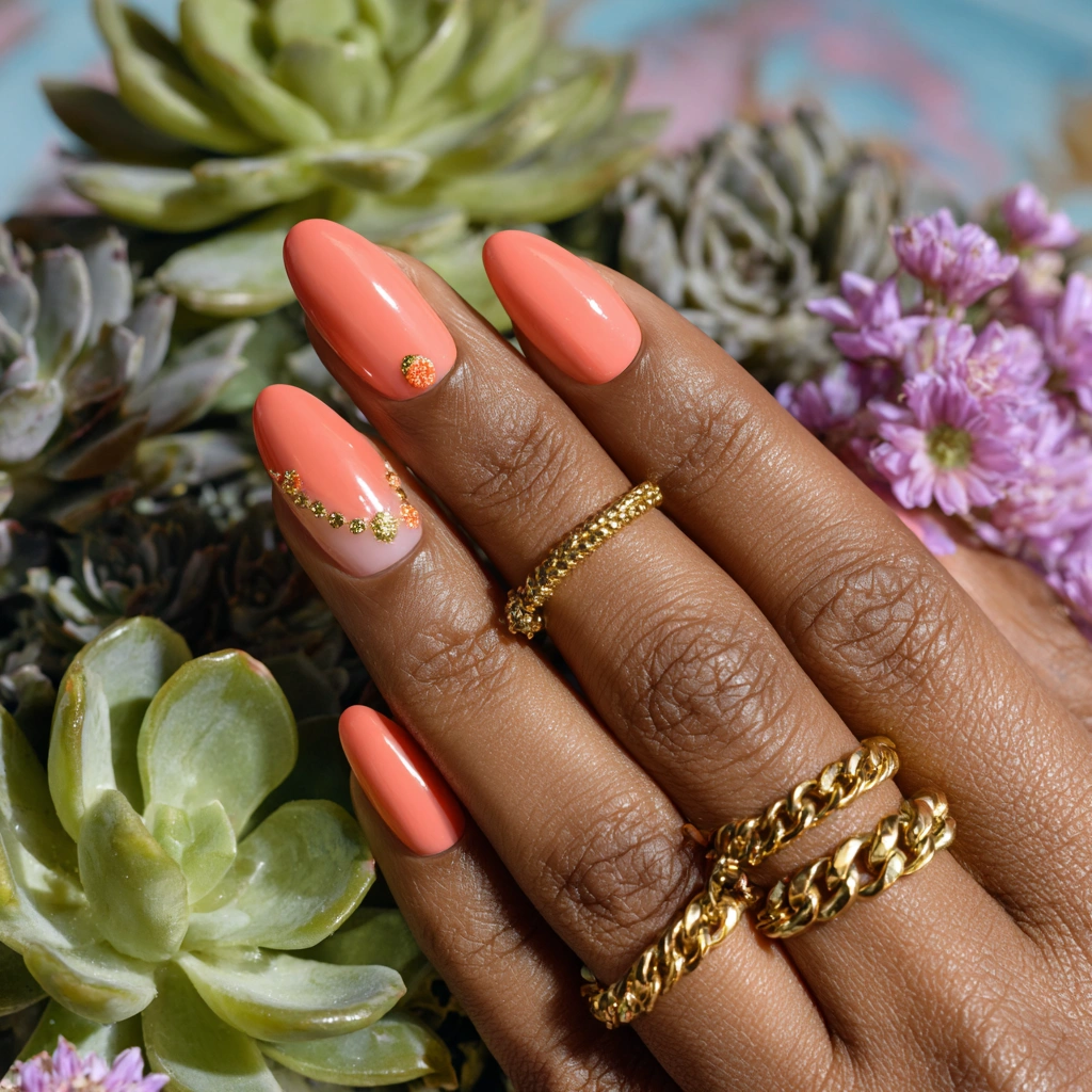Coral Chain Nails