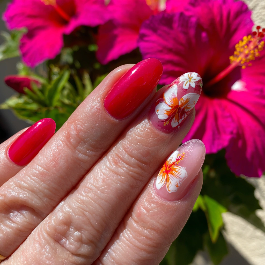Hibiscus Pop Nails