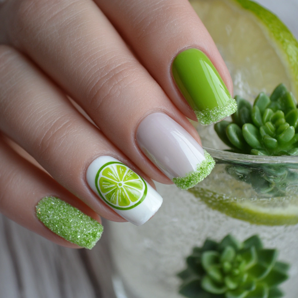Salted Lime Nails