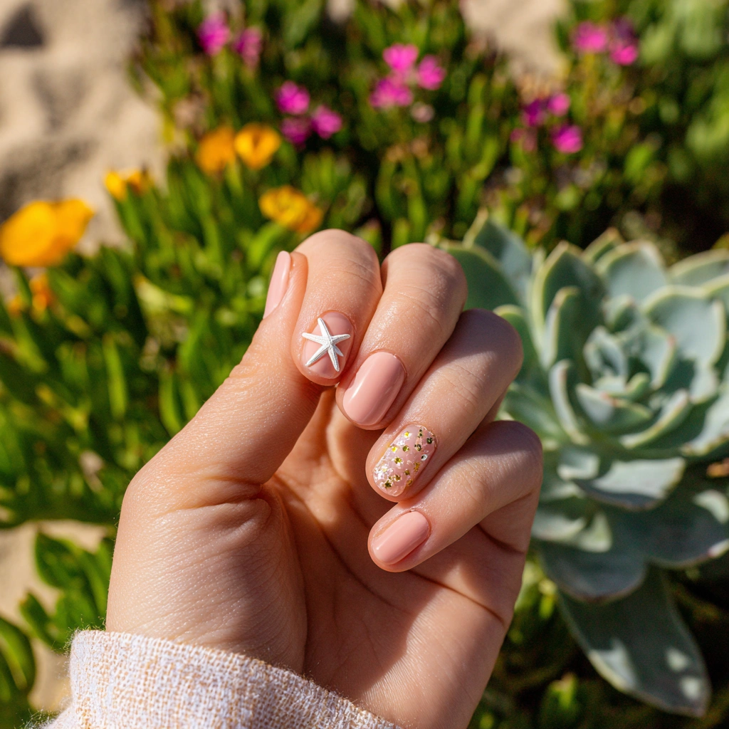 Starfish Glimmer Nails