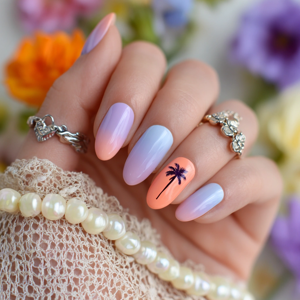 Coastal Sunset Nails