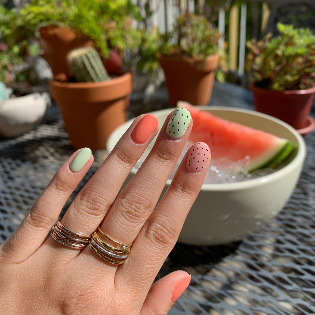 Melon Cooler Nails