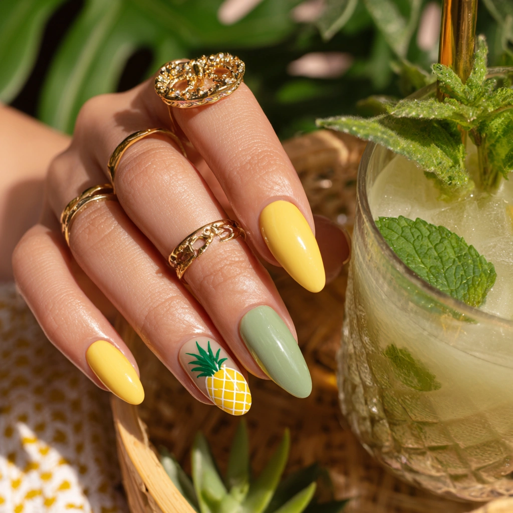 Pineapple Twist Nails