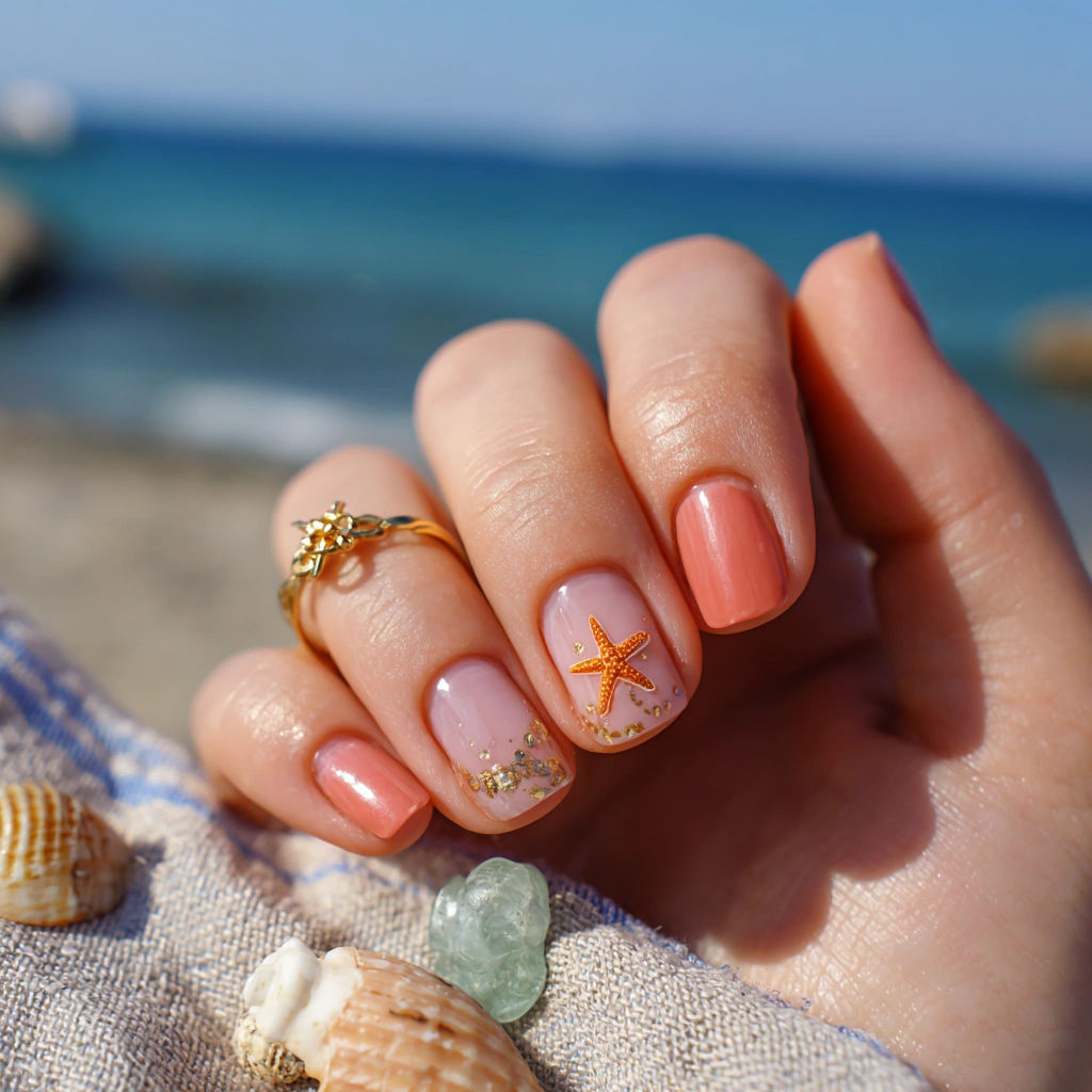 Starfish Charm Nails