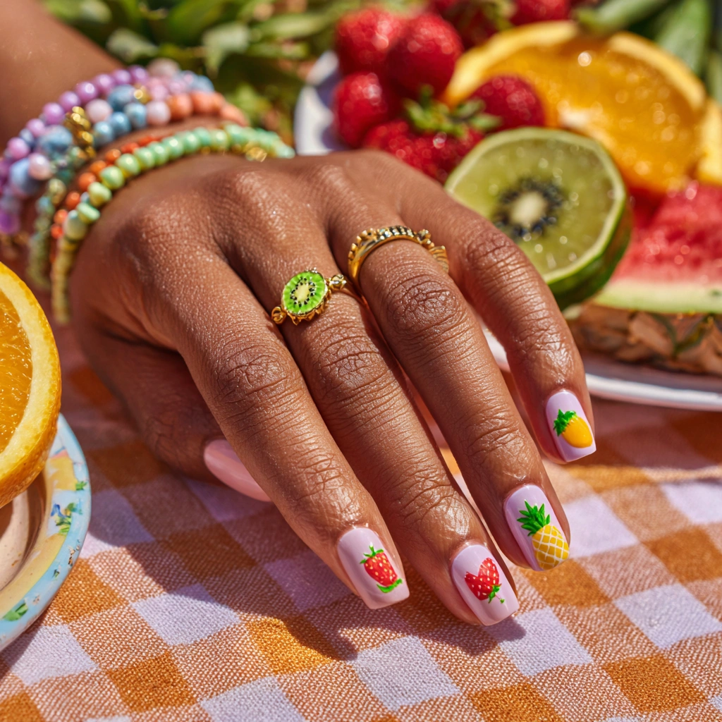 Tropical Fruit Mix Nails